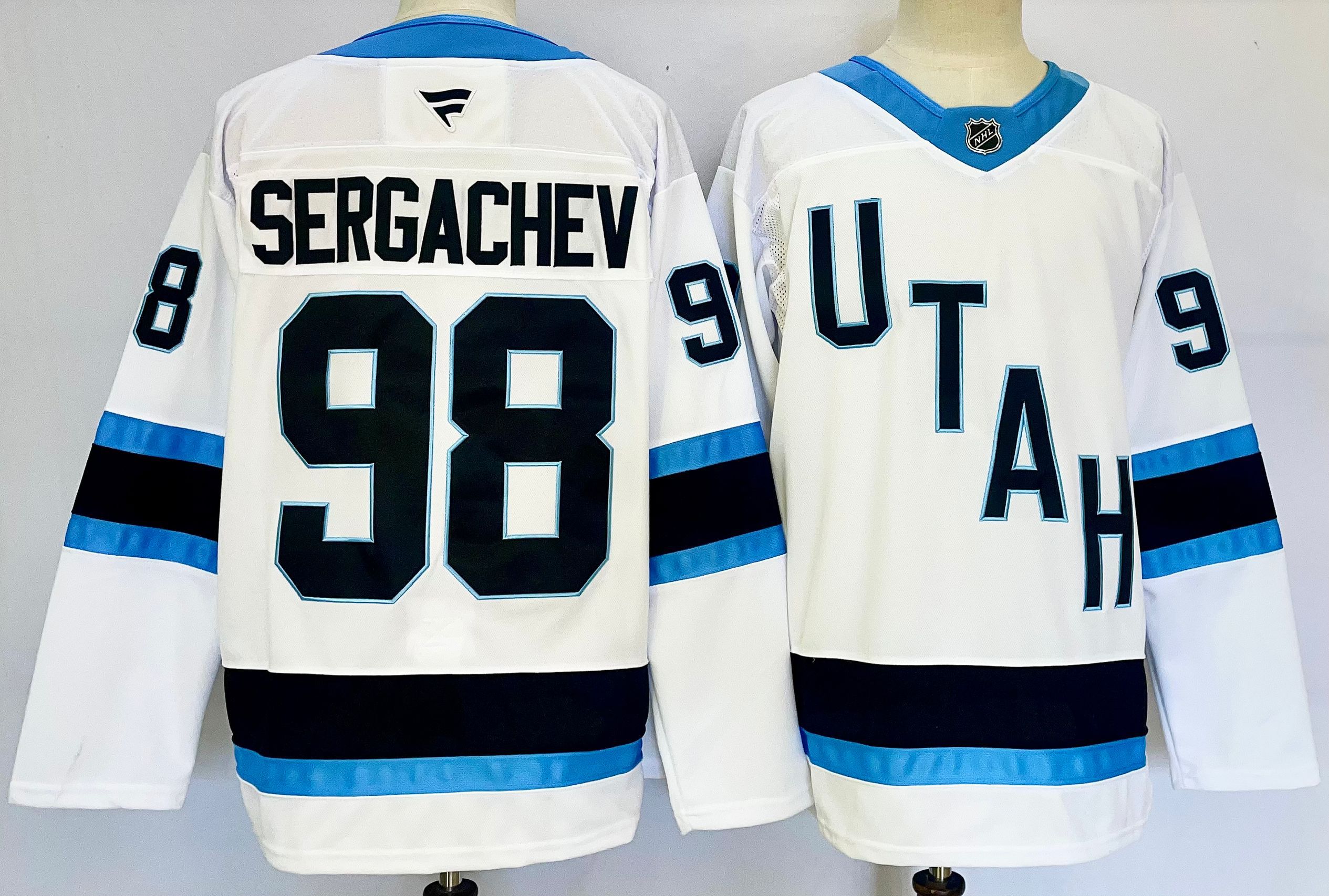 Men Utah Hockey Club #98 Sergachev White 2025 Home Premier Player NHL Jersey->more nhl jerseys->NHL Jersey